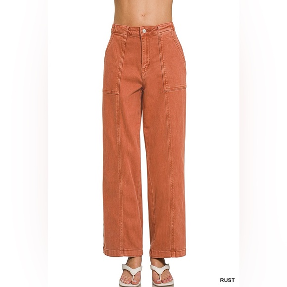 Zenana Straight Leg Utility Pocket Jeans